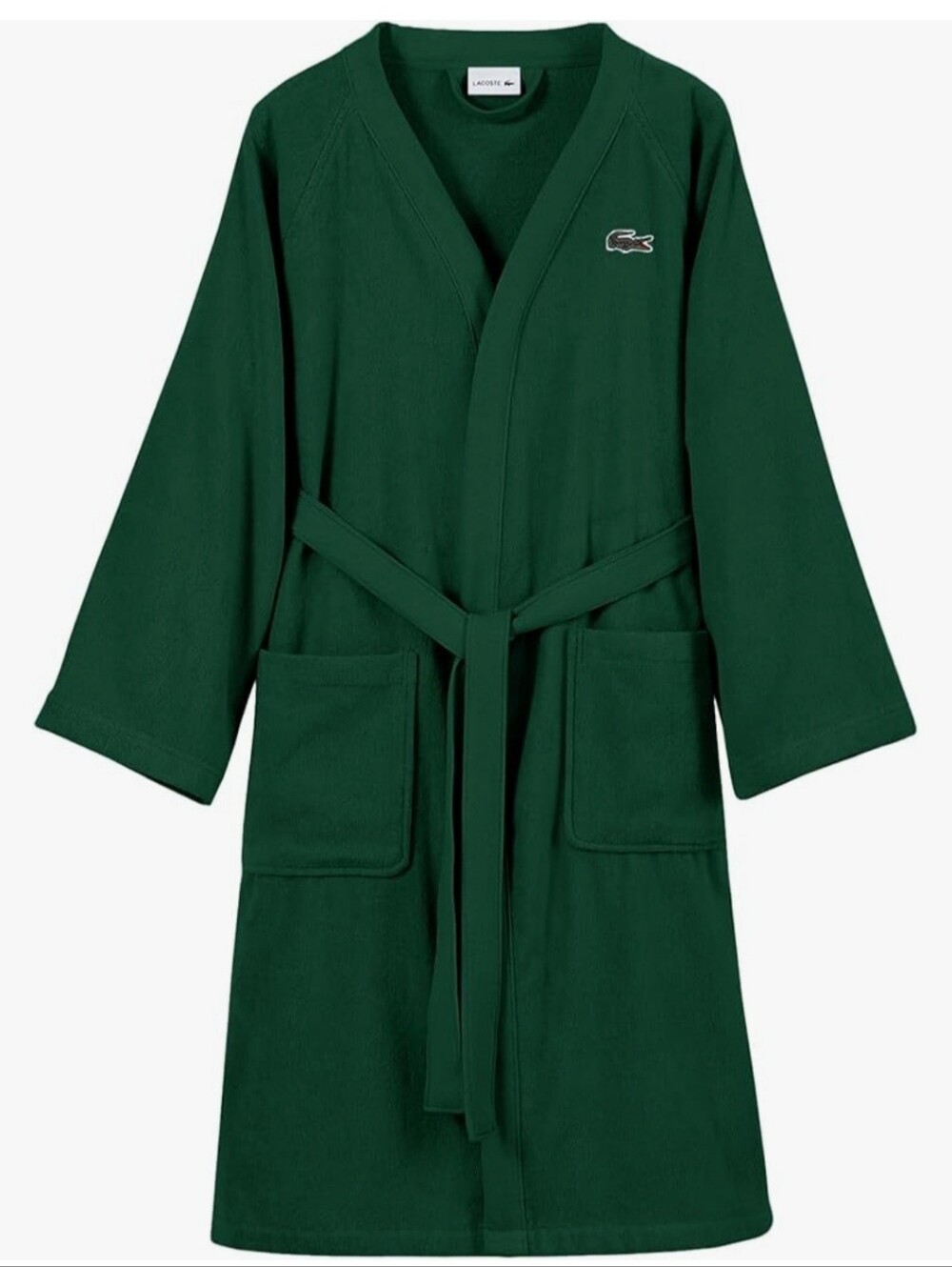 Lacoste Classic Pique Bath Robe, 100% Soft Cotton Terry, Unisex Adult Bathrobe,
